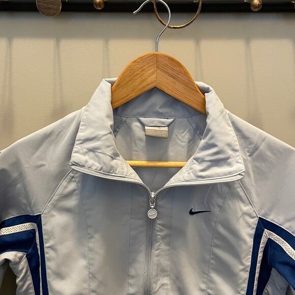 Nike Women’s Track Jacket Light Blue White | Y2K Retro Windbreaker Style Size S - Picture 11 of 11
